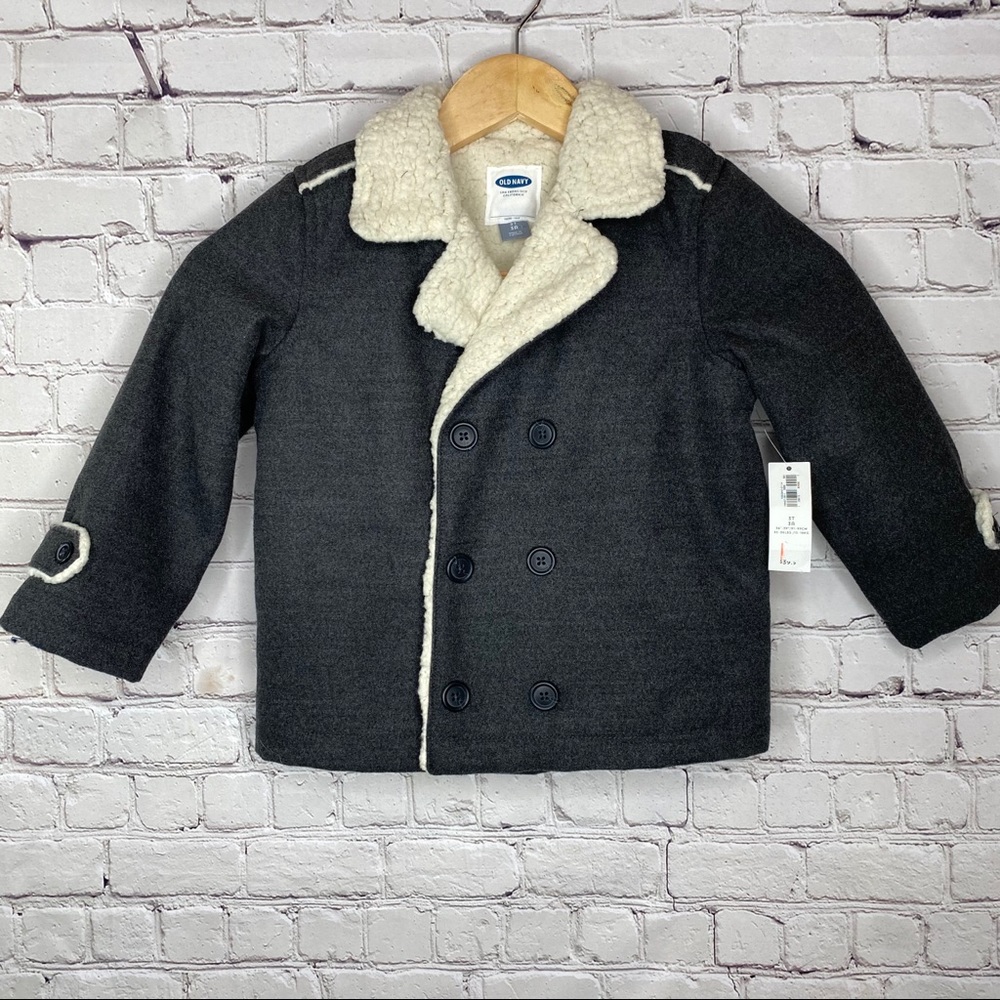 Old Navy Toddler Pea Coat Dark Gray Size 3T
